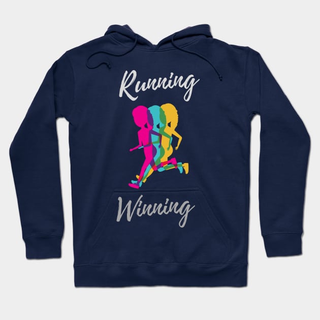 Running and Winning Hoodie by Doddle Art